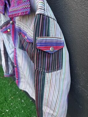 Vintage Guatemalan colorful striped jacket